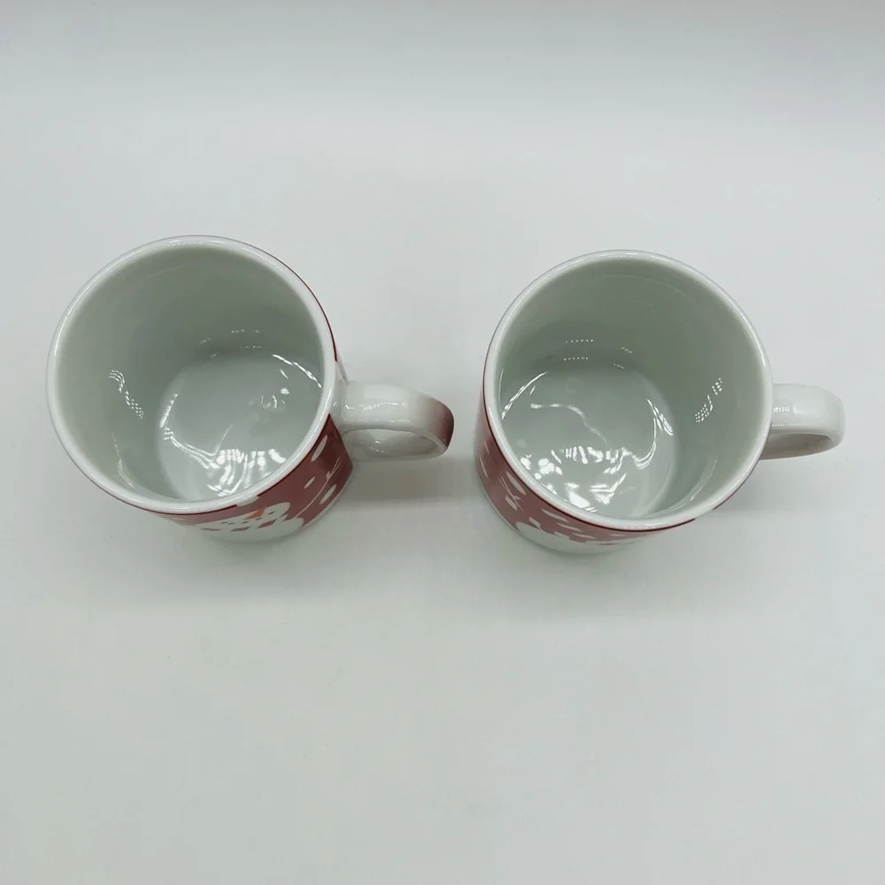 CRATE & BARREL SET OF 2 VINTAGE 2006 SNOWMAN MUGS WITH TAGS